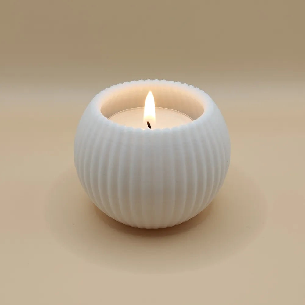 Vue de dessus du porte-bougie Cocon blanc