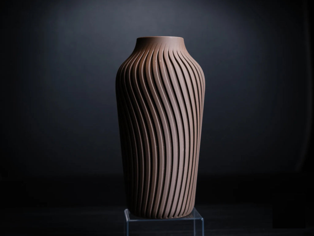 Vase Strié Frangi Genève – Marron – vue de face