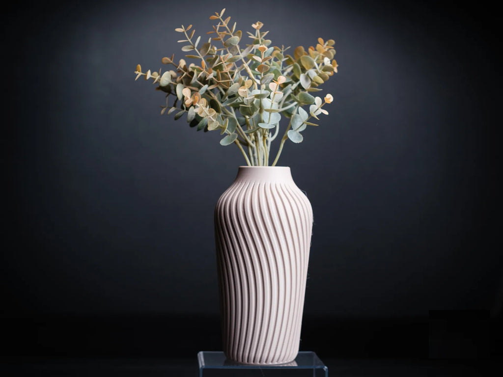 Vase Strié Frangi Genève – Rose – vue de face