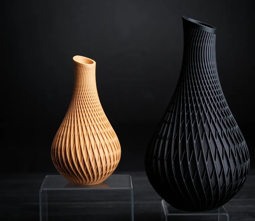 Vase Tressé Losanges Frangi Genève – détail texture losange noir