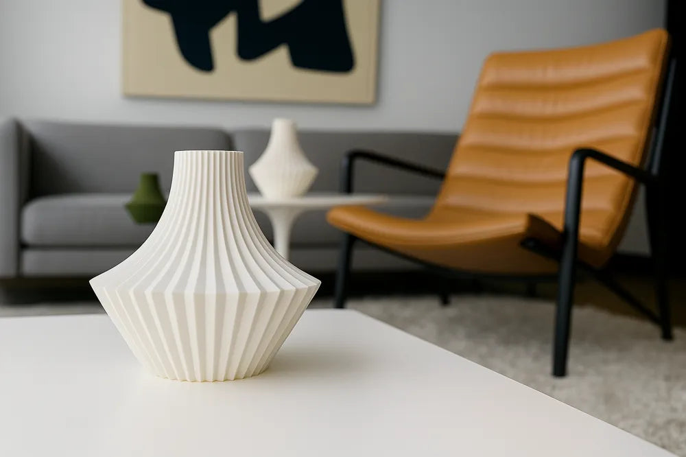 Vase Plissé Frangi Genève — coloris blanc en situation salon