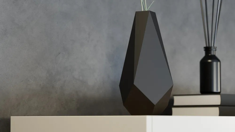 Vase Géométrique Noir Frangi Genève – vue de dessus ouverture