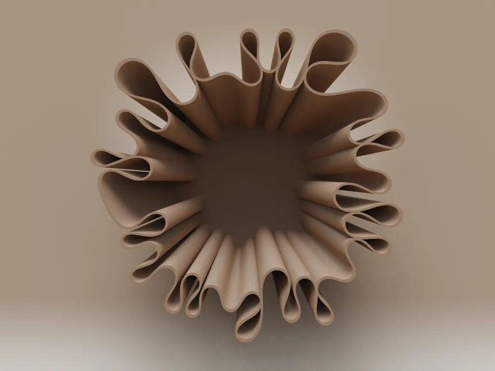 Coupe Volutes Frangi Genève — coloris sable, vue de dessus