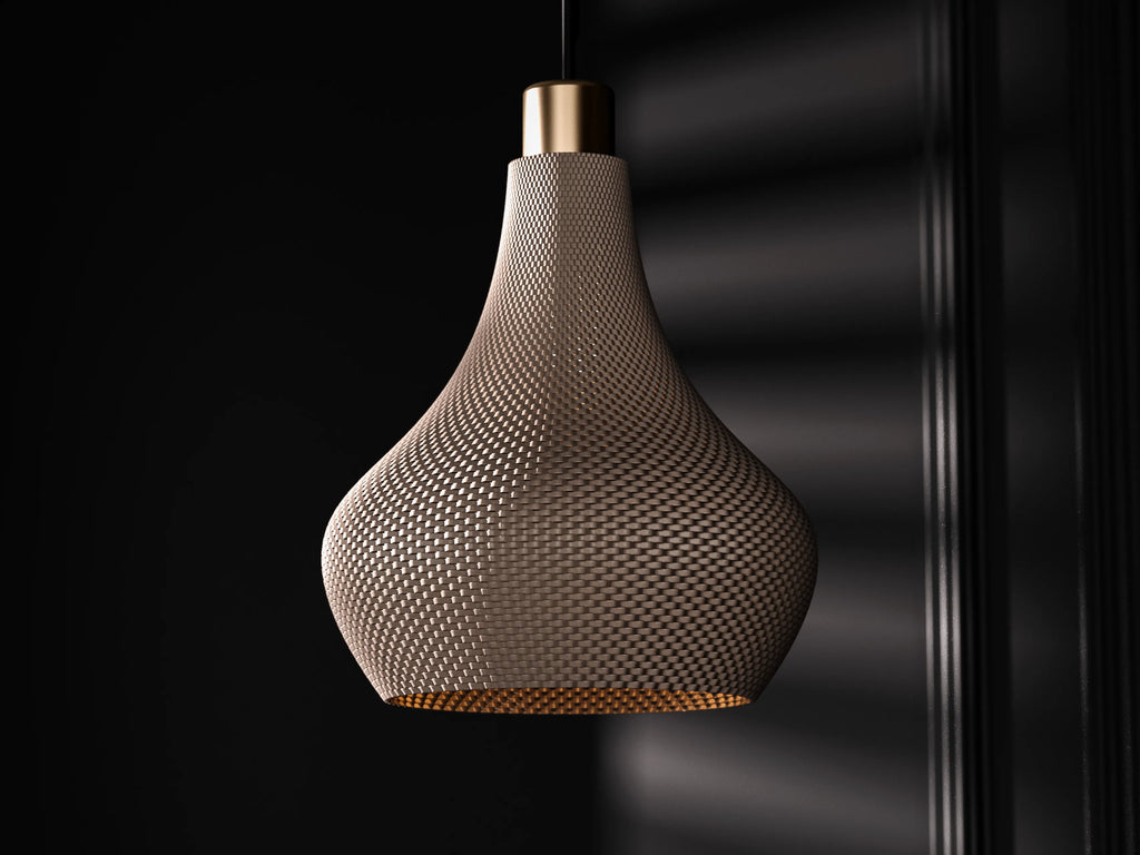Plafonnier suspendu texture maillée fond noir