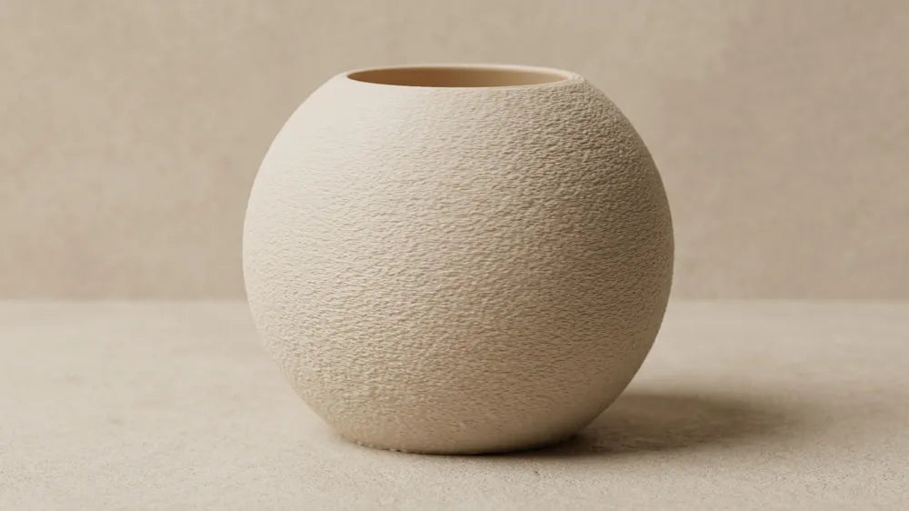 Vase Boule Sablé Frangi Genève — vue complète, texture sablée naturelle