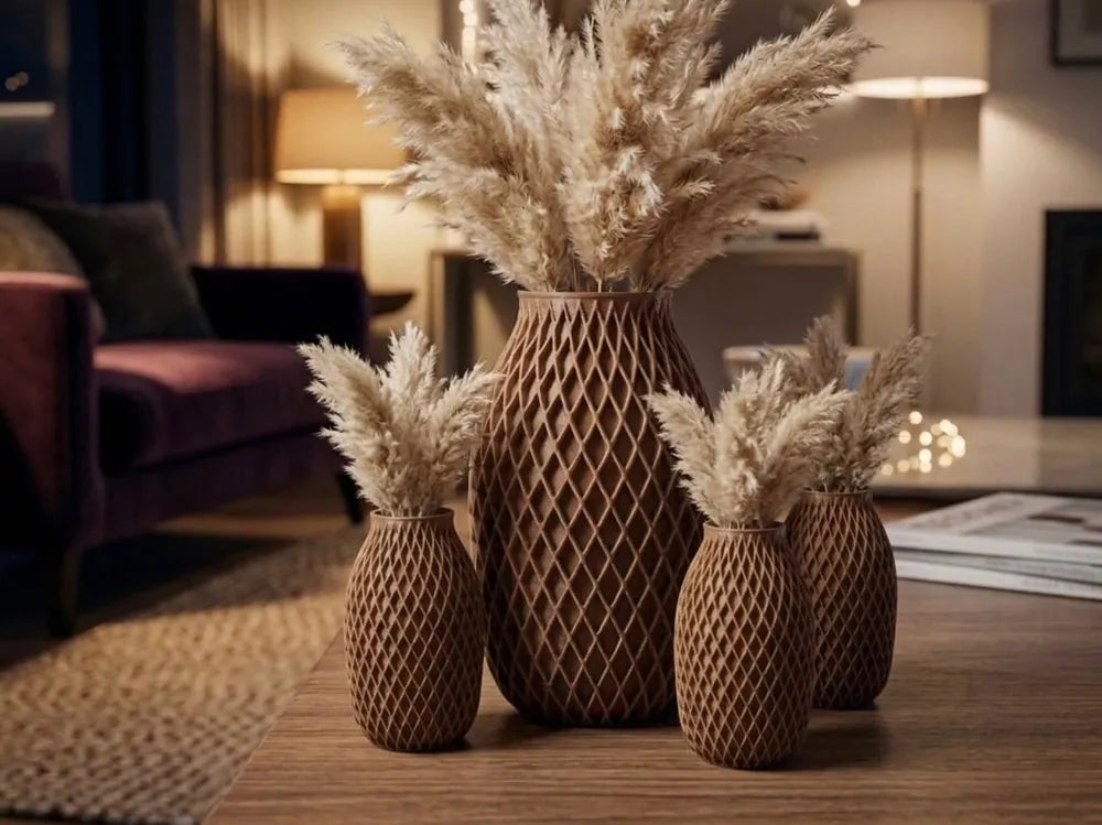 Composition de vases Treillage bruns de différentes tailles