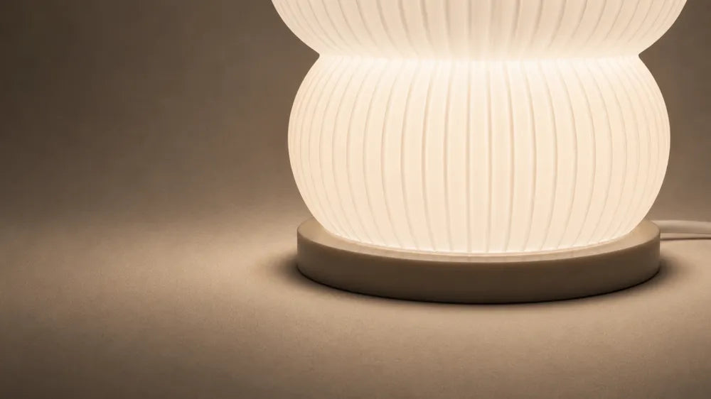Détail du volume inférieur du luminaire Galet éclairé