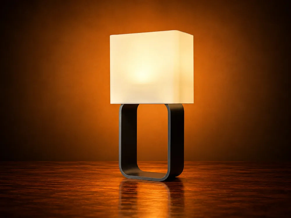 Luminaire Cadre présenté sur une table