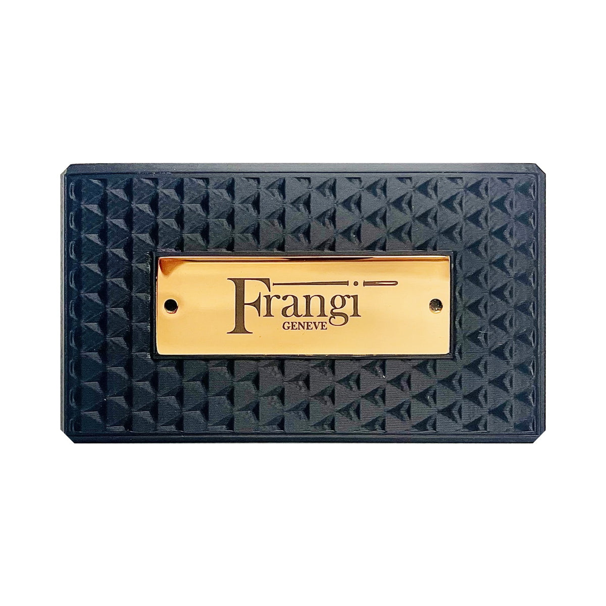 Portefeuille Frangi Genève Onyx — plaque dorée face