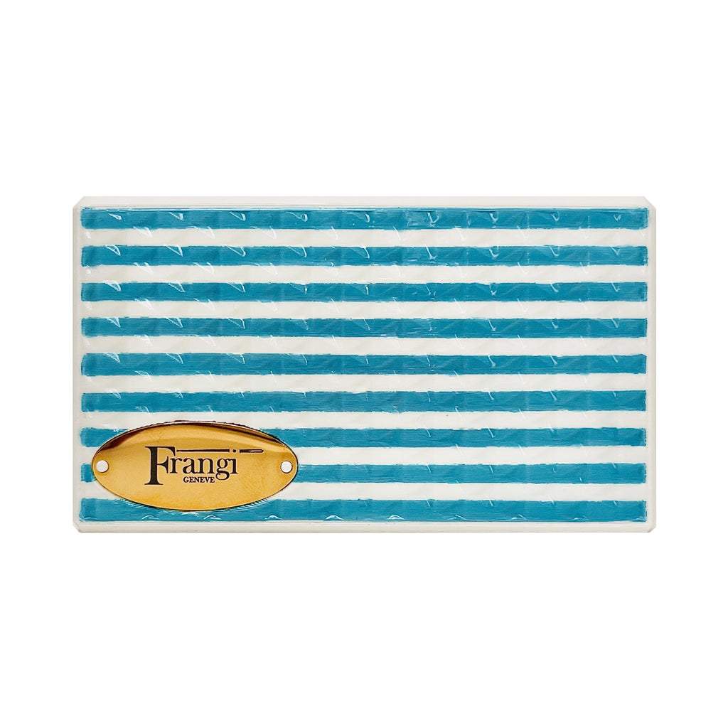 Portefeuille Frangi Genève Bleu Rayé XXL — avec plaque