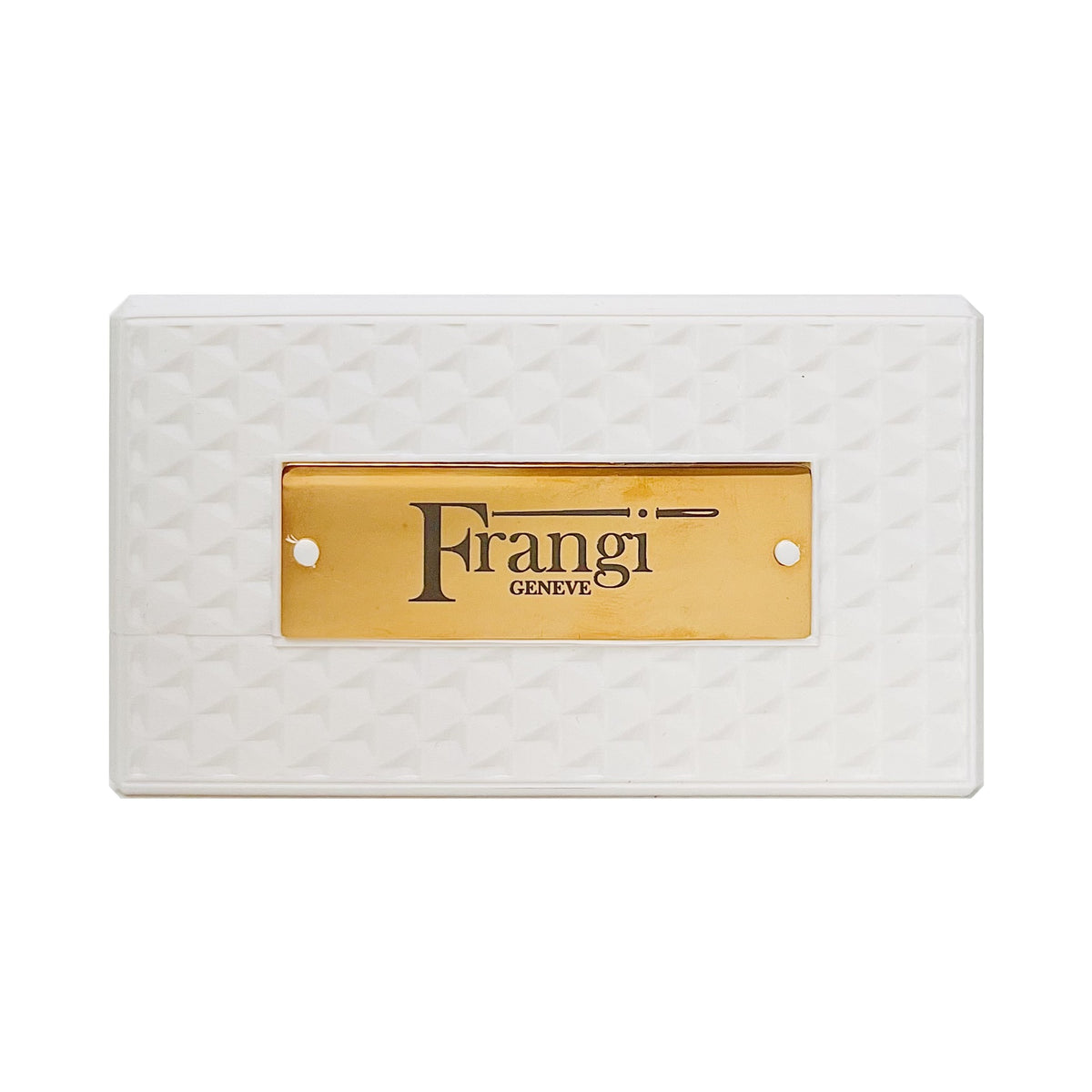 Portefeuille Frangi Geneve Blanc Nacre — face plaque doree