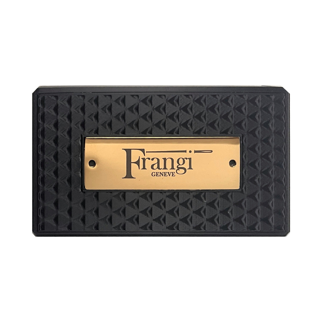 Portefeuille Frangi Geneve Noir — face plaque doree