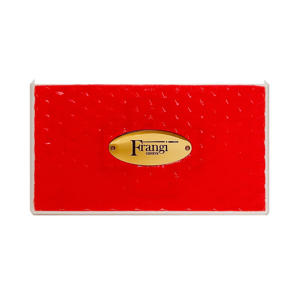 Portefeuille Frangi Geneve Rouge Ecarlate — face plaque doree