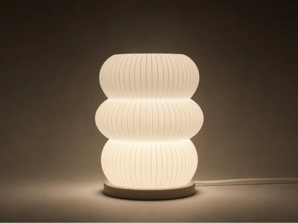 Luminaire Galet présenté allumé