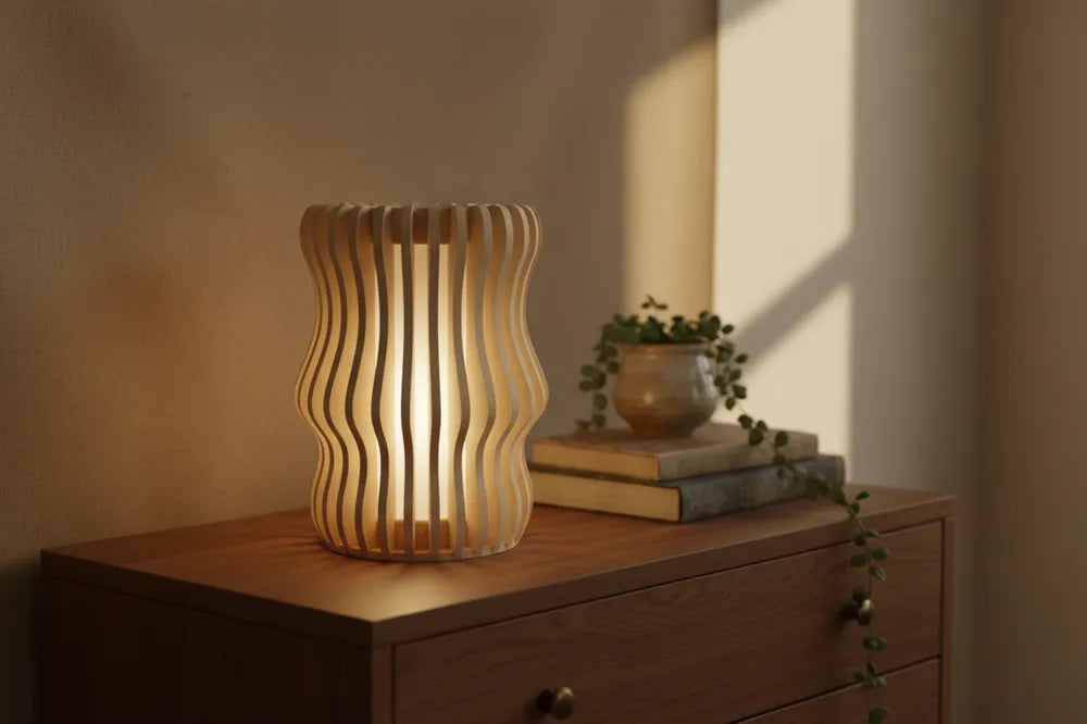 Composition de luminaires Onde clairs dans un salon