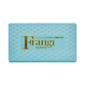 Portefeuille Frangi Genève bleu ciel 7 cartes, face avant avec plaque dorée