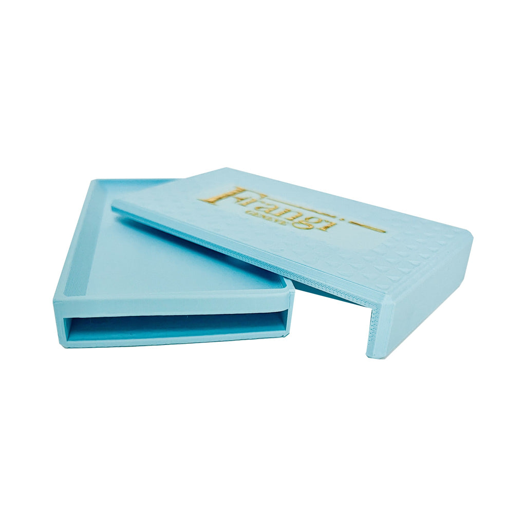 Portefeuille Frangi Genève bleu ciel 7 cartes ouvert, tiroir coulissant