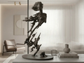 Sculpture figurative féminine effet dissolution dans un salon luxueux